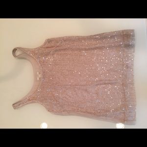 J. Crew Women Silk Tank Top Tan Sequin Size 0